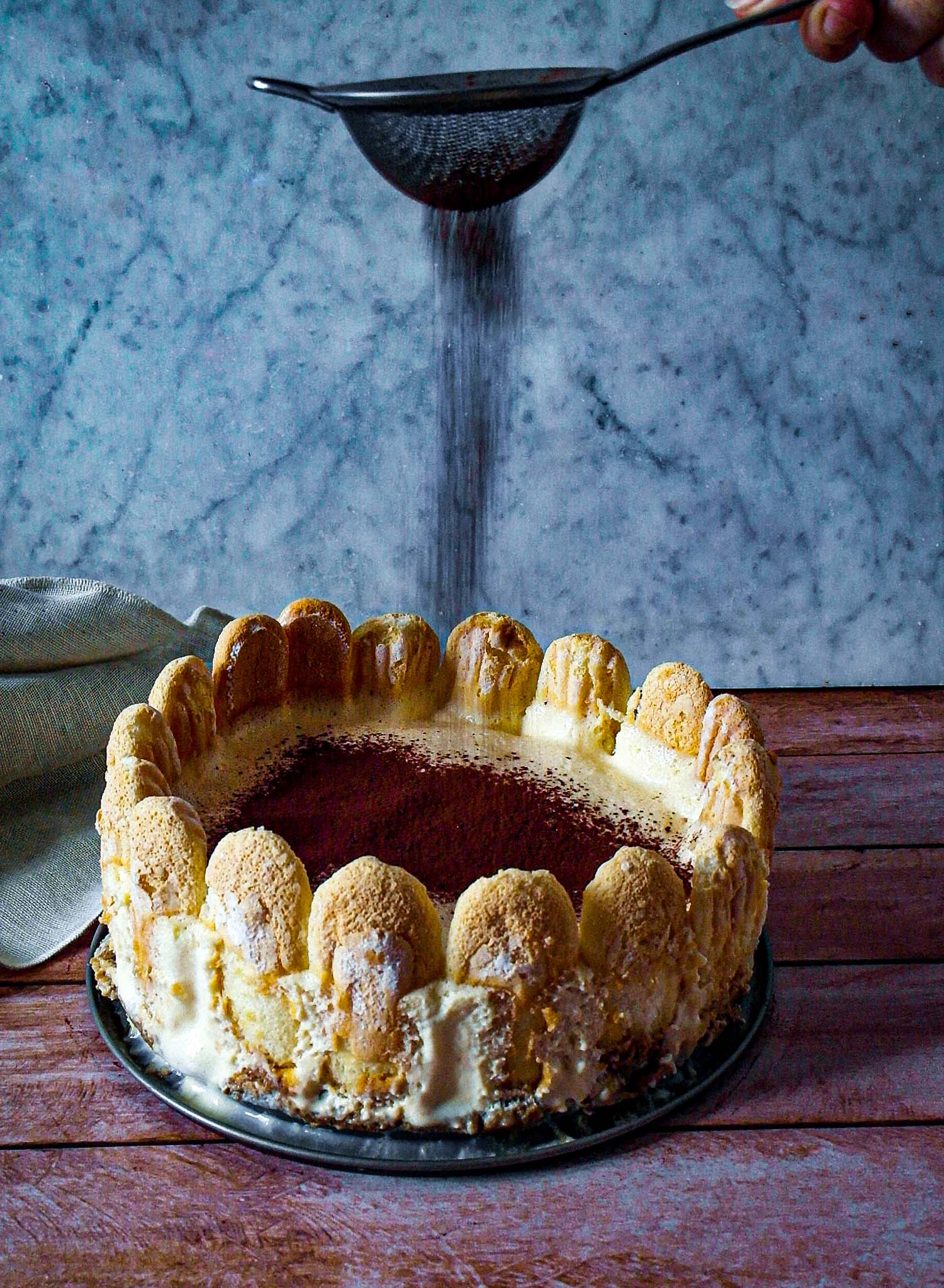 Tiramisu version charlotte à la fève tonka