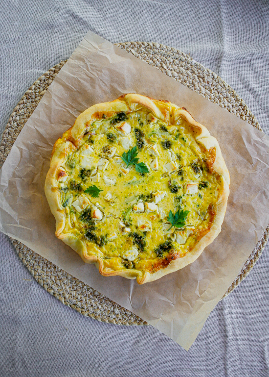 Quiche courgette fêta et persillade