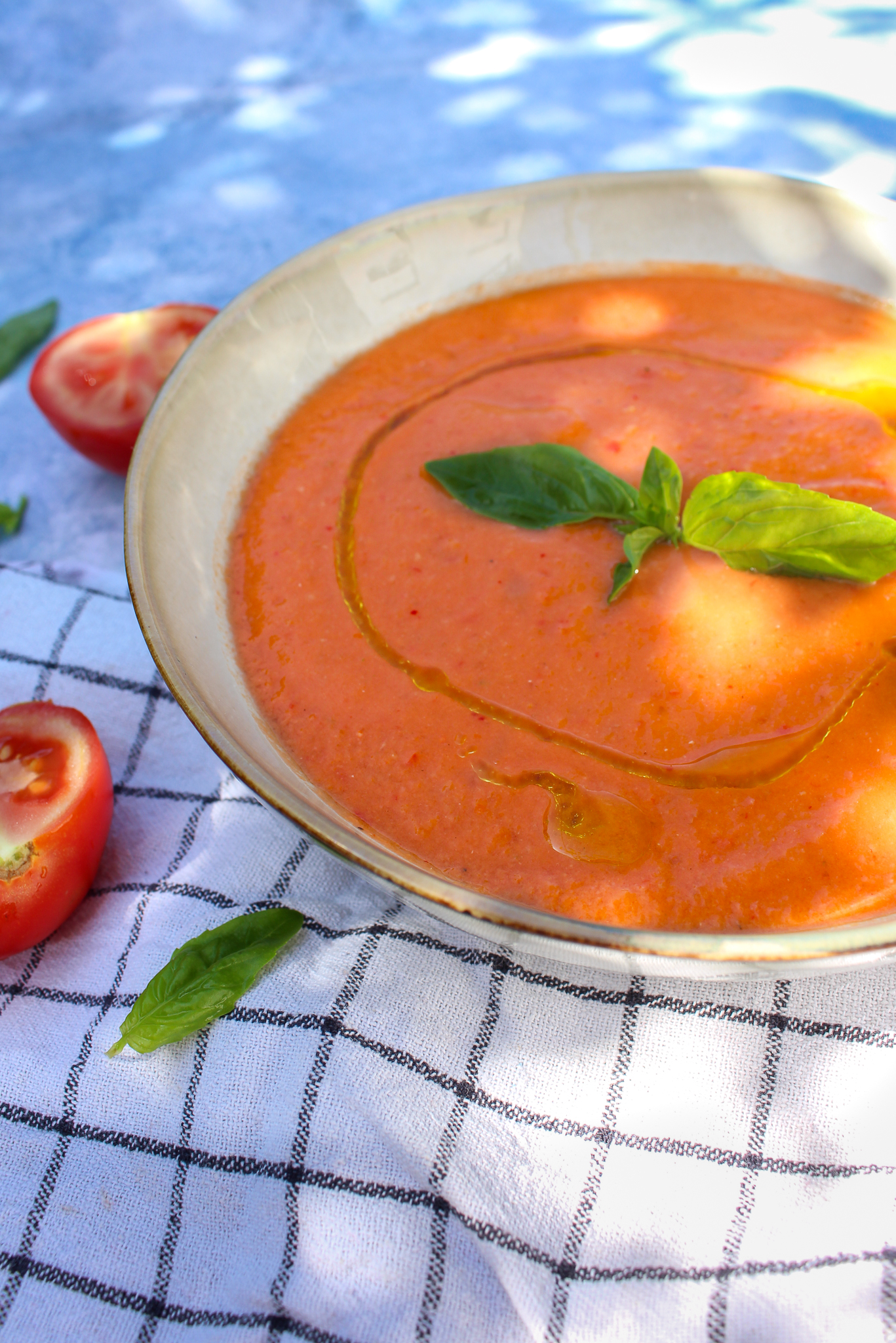 Gaspacho de tomate poivron au piment d'Espelette