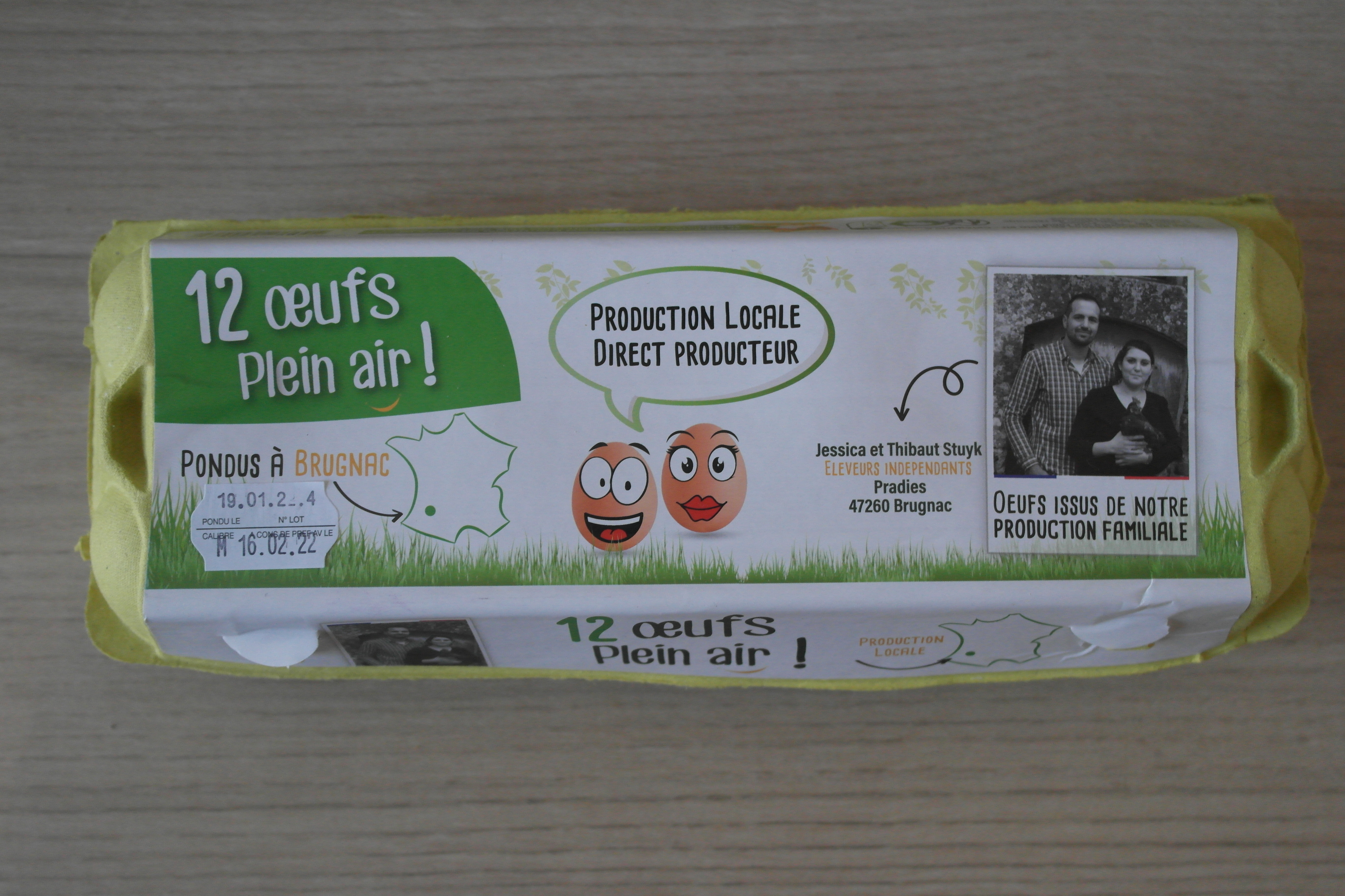 boîte de 12 oeufs : production locale